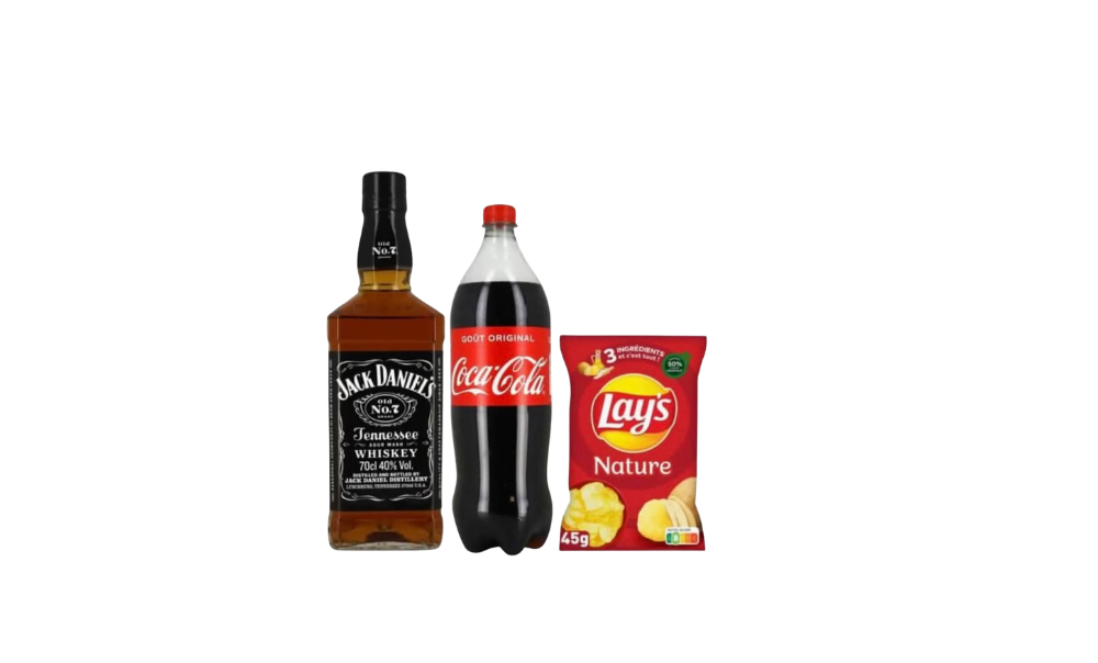 Formule Jack Coca (Whiskey Jack Daniel's 70cl + Coca-Cola 1,25L + Chips Lay's Nature)